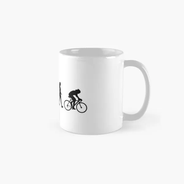 Women Is Cycling Evolution Classic  Mug Printed Simple Design Picture Tea Cup Coffee Gifts Handle Round Drinkware Photo Image