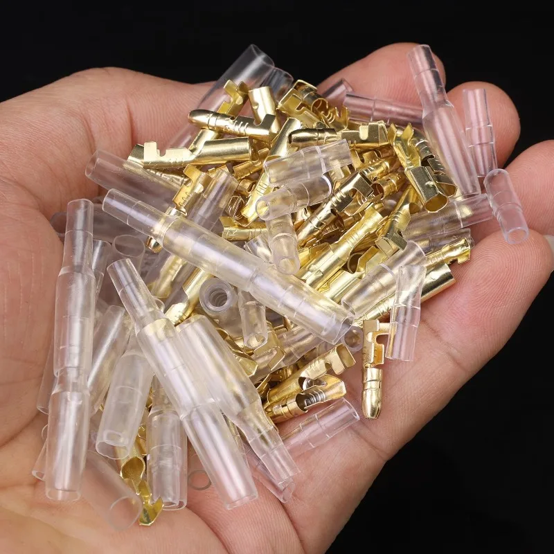 4.0mm Bullet Quick Wire Connectors Copper Crimp Terminal Male Female Insulated Sleeve Electrical Wiring Connector Assortment Kit