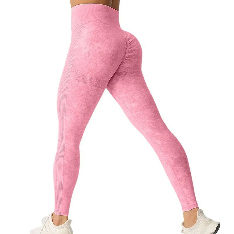 Calças de yoga sem costura de cintura alta feminina opções de 16 cores de secagem rápida calças apertadas de fitness de alta resistência para quadril duplo