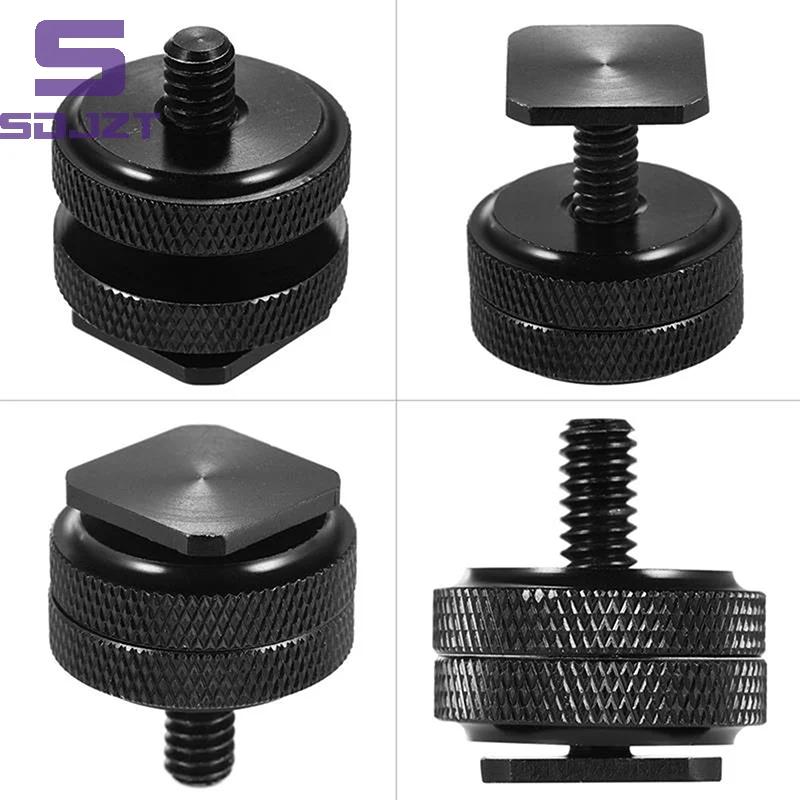 1/4 Double Conversion Screw Flash Metal Hot Shoe Mounts Camera Flash Adapter Upgrade Photography 2-in-1 General Components Tools