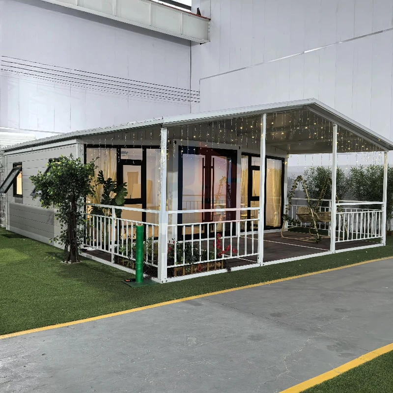 20ft/30ft Expandable Folding Container House Solar Powered Prefab Modular Villa with 3 Bedrooms 2 Bathrooms and Sunroom