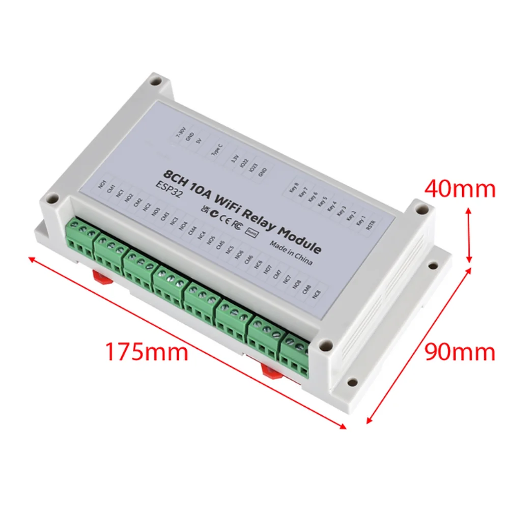 IoTorero hecho para el módulo de relé ESPHome 8CH Inching Self Lock funciona con el asistente doméstico
