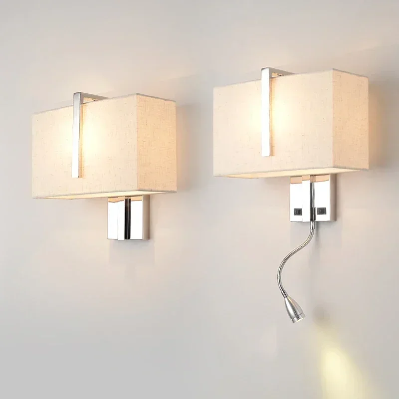 Modern Indoor LED Wall Lamp Bedside Bedroom Applique Sconce Dual Switch Interior Headboard Home Hotel  Light