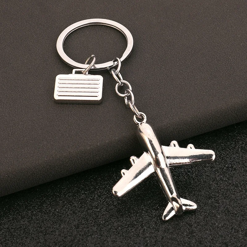 keychain airplane Tag Key Ring Metal Plane Keychain Unisex Civil Aviation Pilot Gift Aircraft Keyfob Airline Promo Gifts