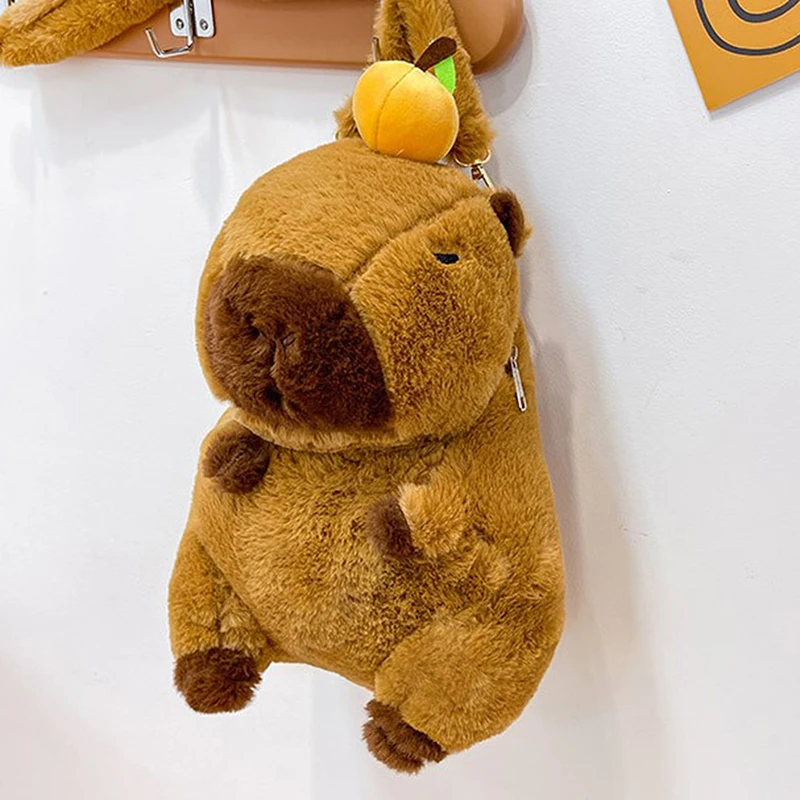 ใหม่กระเป๋าเป้สะพายหลังPlush Capybaraไหล่เดี่ยวCrossbodyกระเป๋ากระเป๋าถือนุ่มCapybaraตุ๊กตากระเป๋าวันเกิดคริสต์มาสเด็กของขวัญ