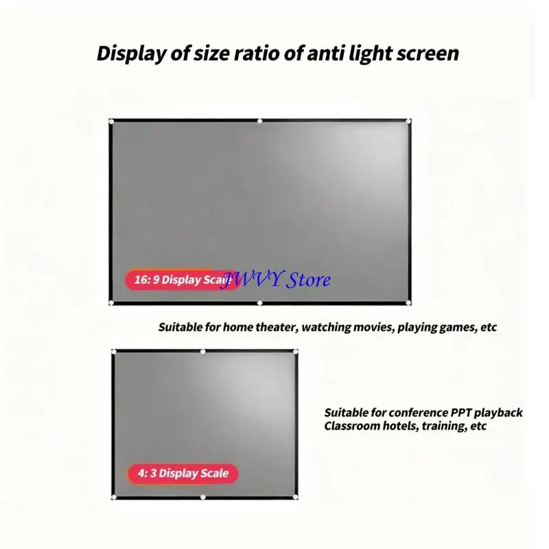 573A Foldable Metal Frame Projector Screen High Contrast Outdoor Home Theater Setups