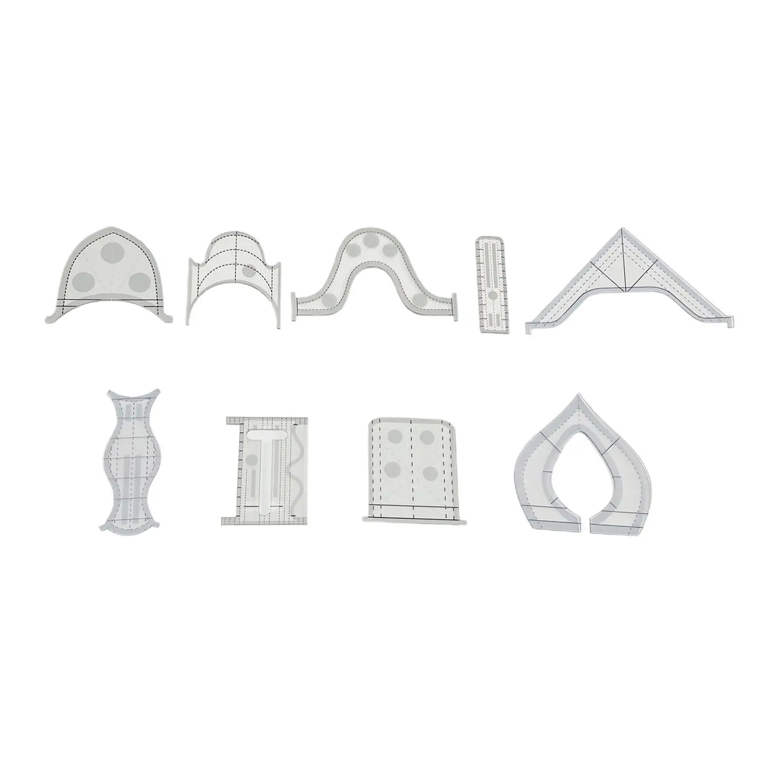 

9pcs Clear Quilting Template Acrylic Patchwork Ruler DIY Measure Craft