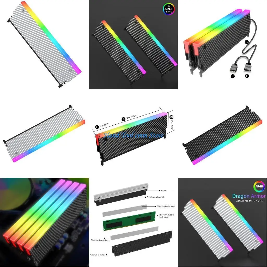 

H37F Heatsink 5V ARGB Memory Module Cooling Radiator PC ARGB Color Memory Cooling