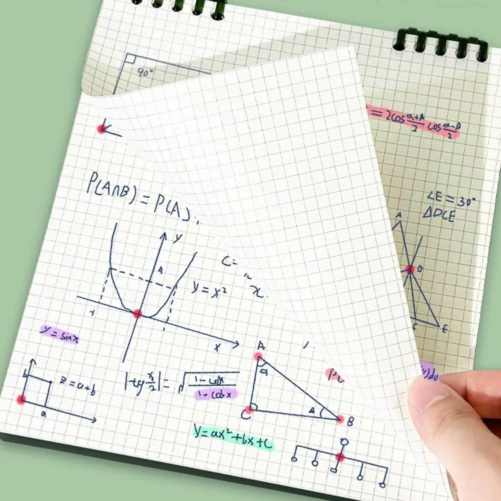 Блокнот на спирали для работы, тетрадь с квадратными свободными листами и спиральными нитями для легкого письма, школьные журналы