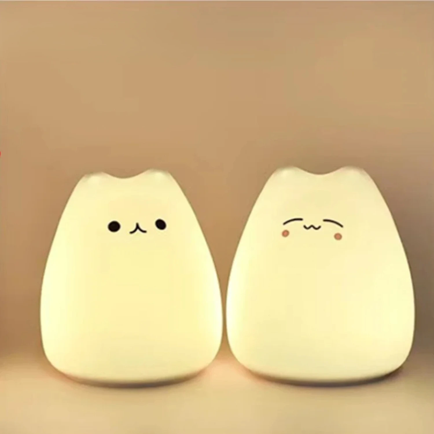 Adorable Kawaii LED Cat Lamp: Delightful Eco-Friendly Wireless Touch Sensor Night Light for Children's Bedrooms, Battery-Operate