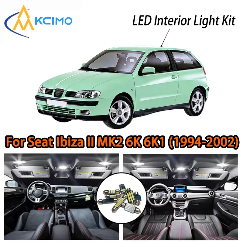 

KCIMO For Seat Ibiza II MK2 6K 6K1 (1994-2002) Premium LED Interior Kit - 2 Colors , Quick Installation, Long-Lasting