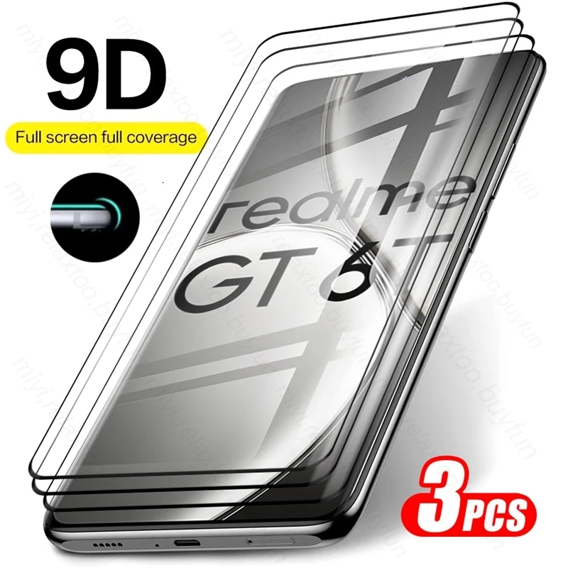 

Закаленное стекло 9D для Realme GT6T GT 6 T 5G, защитная изогнутая пленка для экрана RealmeGT6T Realmi Realmy GT 6 T T6 2024 RMX3853 6,78 дюйма, 3 шт.