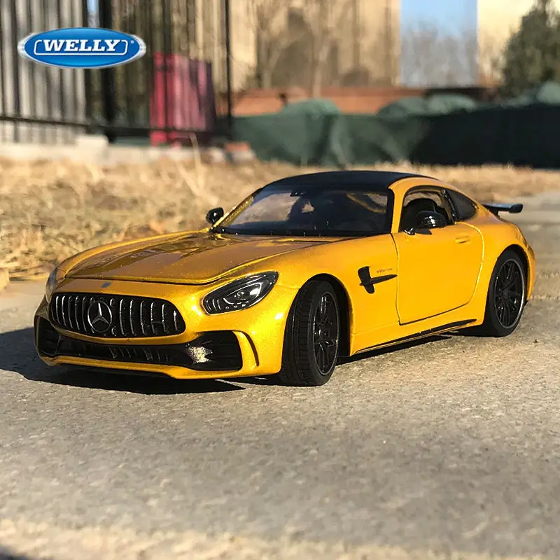 Welly 1:24 Mercedes-Benz AMG GT R lega modello di auto sportiva diecast metallo auto da corsa veicoli modello simulazione giocattoli per bambini