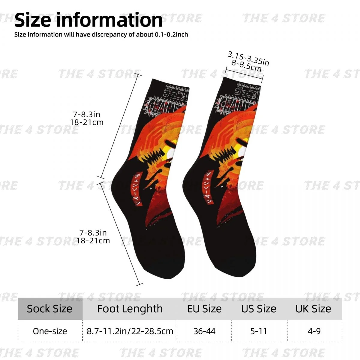 Anime Chainsaw Man Acid High elasticity polyester fiber Men and Women printing Socks,Applicable throughout the year Dressing