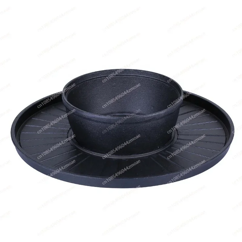 

Commercial Korean bbq BBQ Philippine gas stove restaurant uses combination Bbq BBq and hot pot 2-in-1 pot