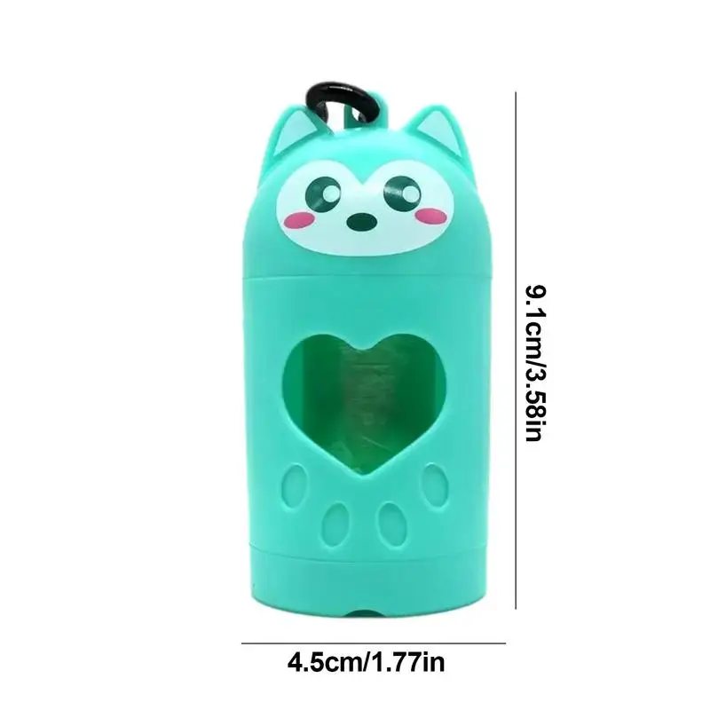 Cute Dog Shape Garbage Bags Poop Bag Dispenser Portable Dog Poop Waste Bag Holder Outdoor Puppy Cat Pick Up Organizer