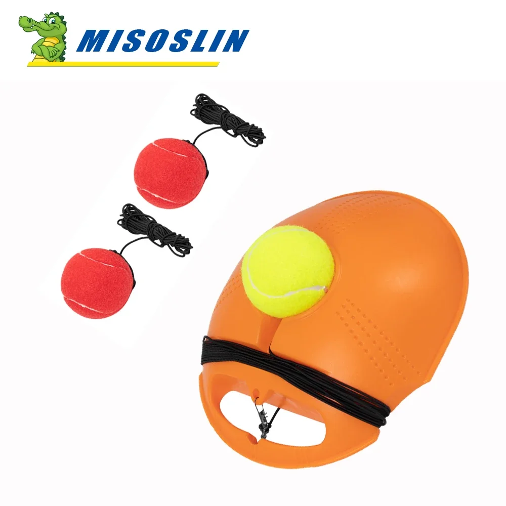 Training Equipment Tennis Practice Device Rebound Ball with Long Elastic Rope Aids Base Solo Tennis Trainer Heavy Duty Tennis