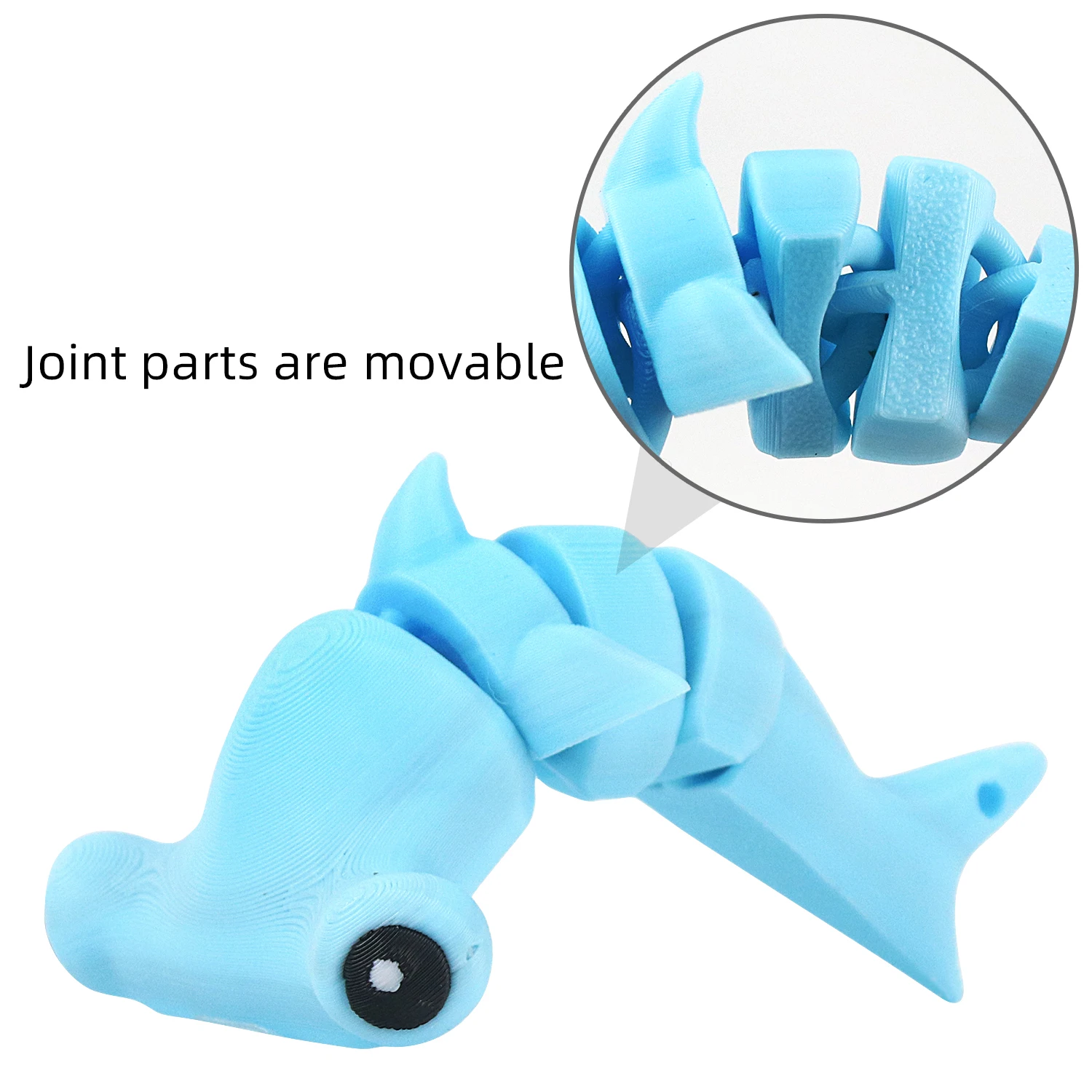 Simulated blue whale figurine model, creative desktop ornament, joint movable small accessory, fun toy