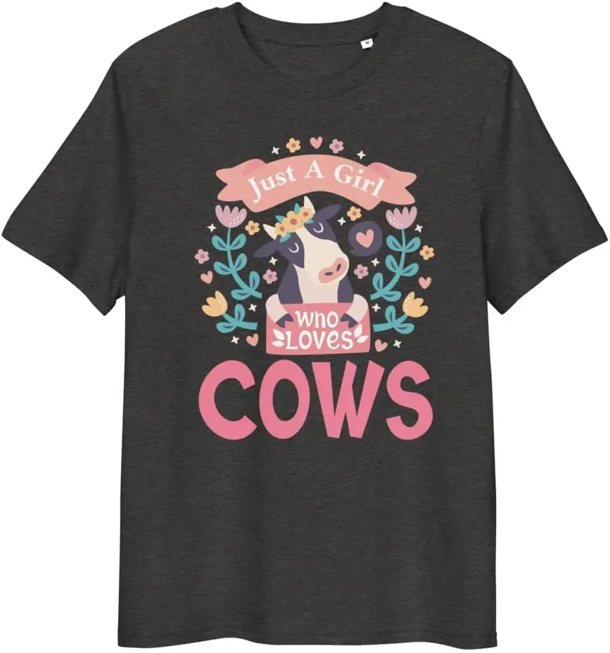 

Just A Girl Who Loves Cows Cute Strawberry Cow Cowgirl Unisex t-Shirt Men Women Clothes Oversized Cotton Tees