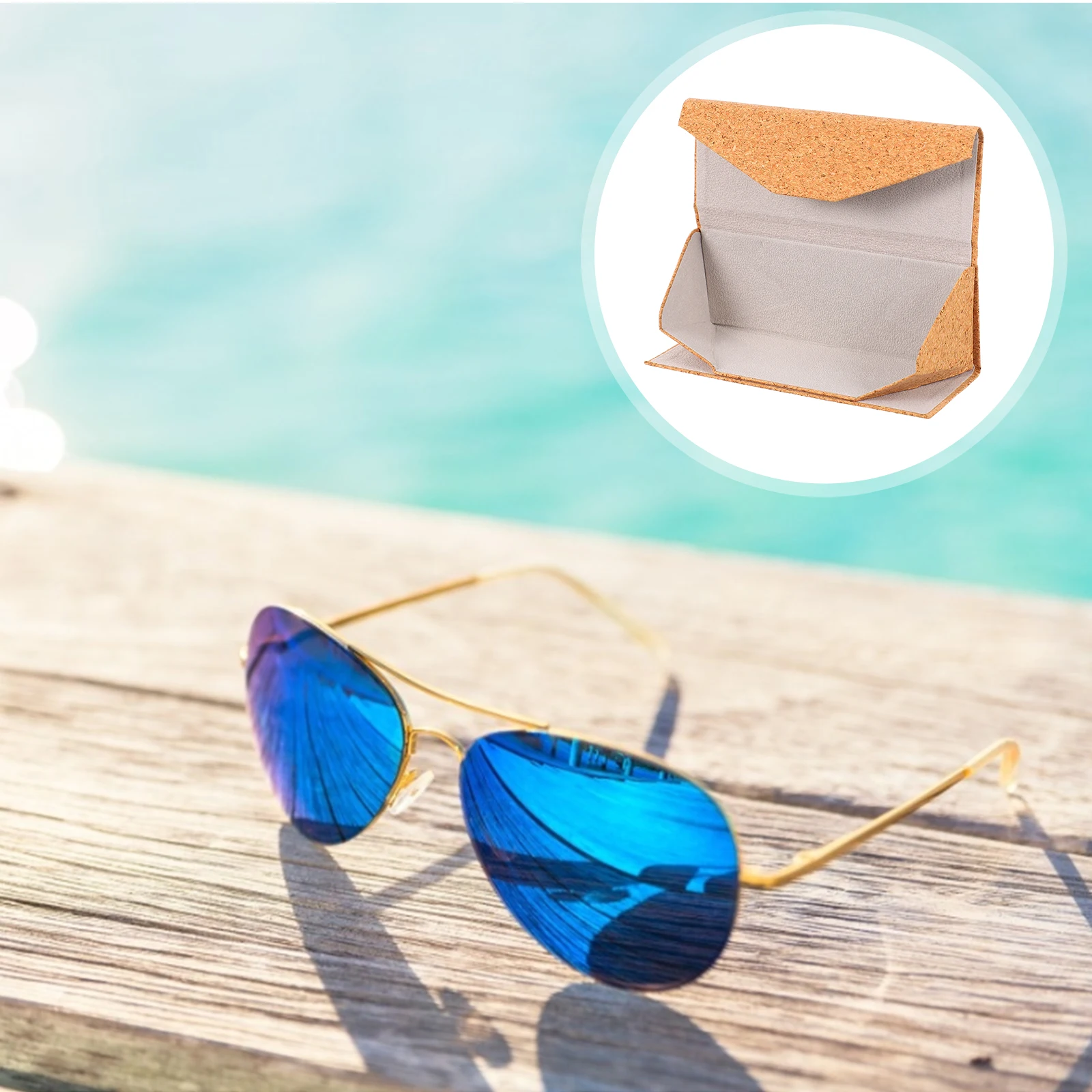 

Flocking Glasses Box Case Spectacle Eyeglasses Sunglasses Portable Triangle Miss
