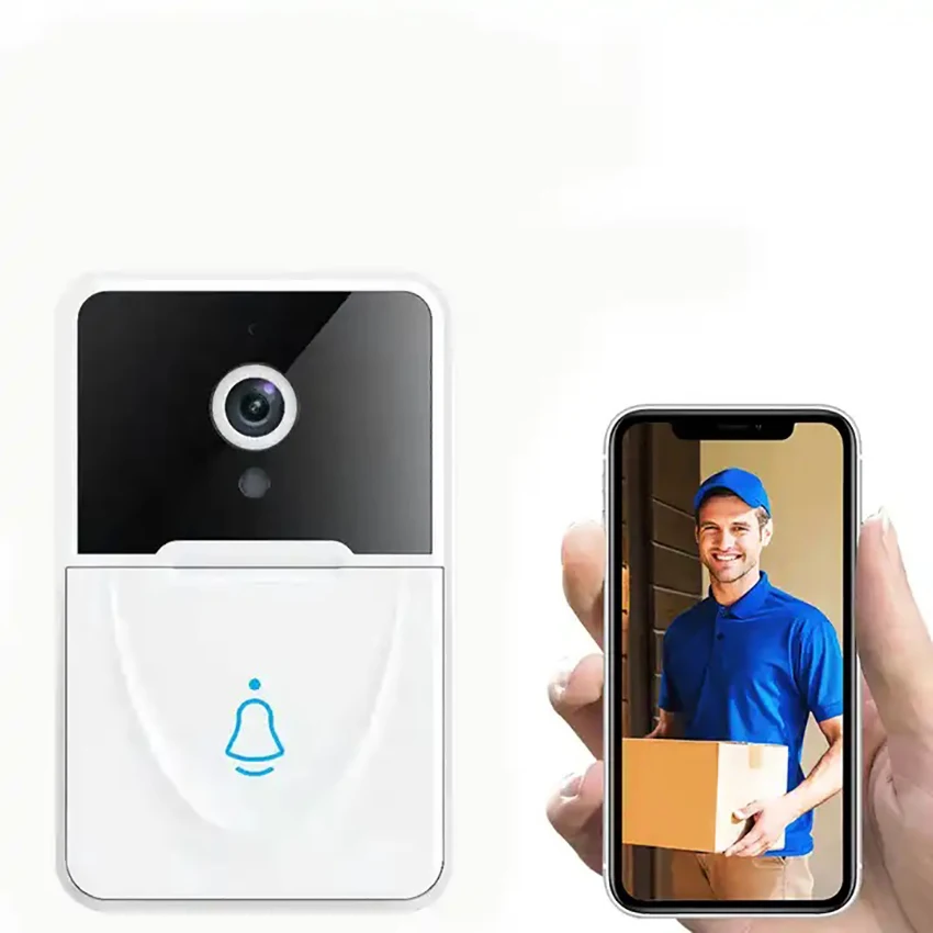 Timbre de vídeo WiFi, cámara inalámbrica HD, detección de movimiento PIR, alarma IR, timbre de puerta inteligente de seguridad para el hogar, intercomunicador WiFi para el hogar