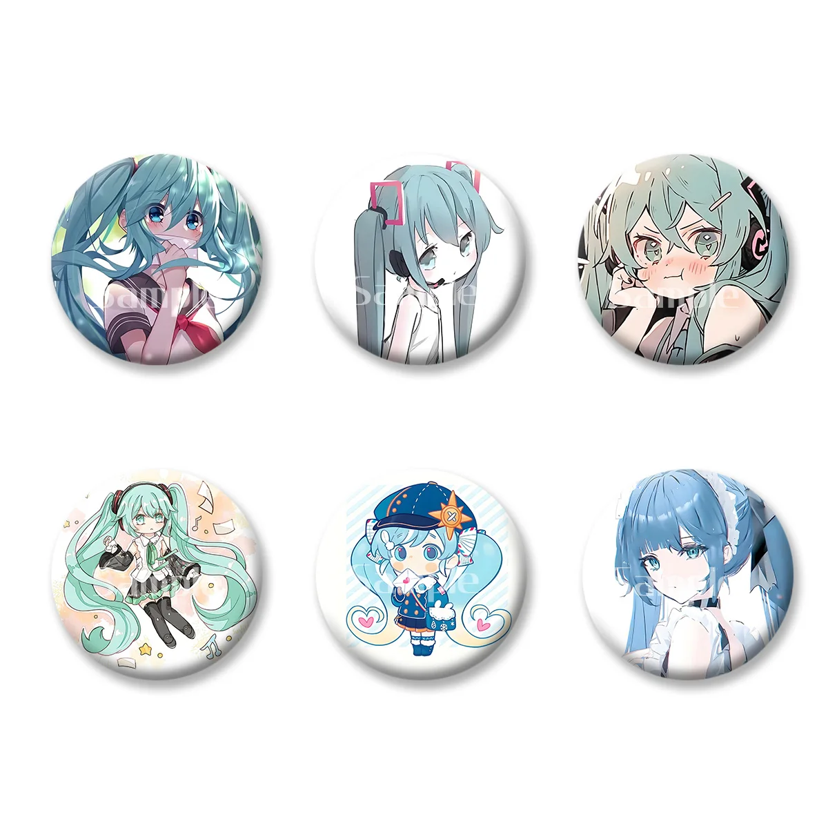 

Cartoon Characters Cute Style Japanese Anime Flash Badge Cards Souvenir Keychains Makeup Mirror Fridge Magnet ACG Accessories