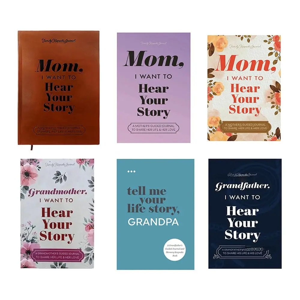 PU Leather I Want Hear Your Story Notebook To Share Their Life Father/Mom/Grandmother/Grandpa Mom's Guided Journal