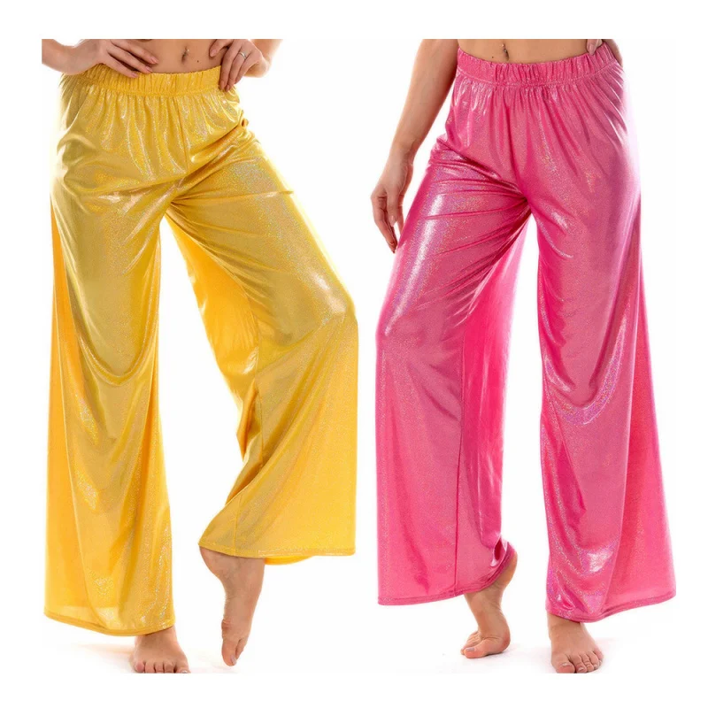 

Women's Plus Size Wide Leg Pants | High Waist Elastic | Loose Fit Cotton Blend | Gym/Home Lounge Trousers
