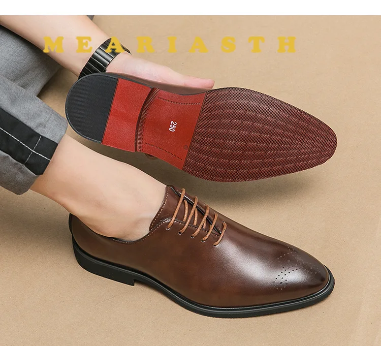 

Роскошные мужские кожаные туфли высокого качества, мужская обувь, модные оксфорды, свадебные мужские модельные кожаные туфли, 2025 г., джентльменская офисная мужская обувь