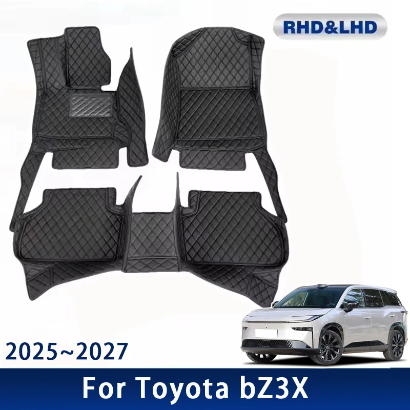 

Автомобильные коврики для Toyota bZ3X EG10 AY502 2025 2026 2027, водонепроницаемые кожаные автомобильные подушечки для ног на заказ, аксессуары для интерьера