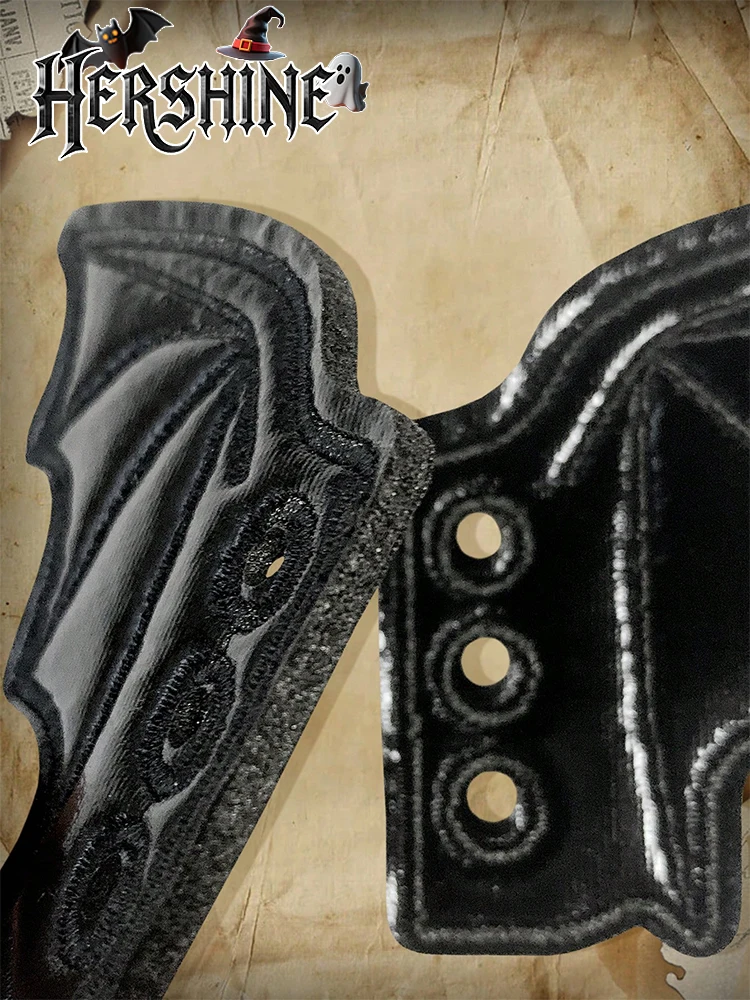 2-piece set of women's black wing shaped eyelets decorative dark style shoes accessories Halloween accessories