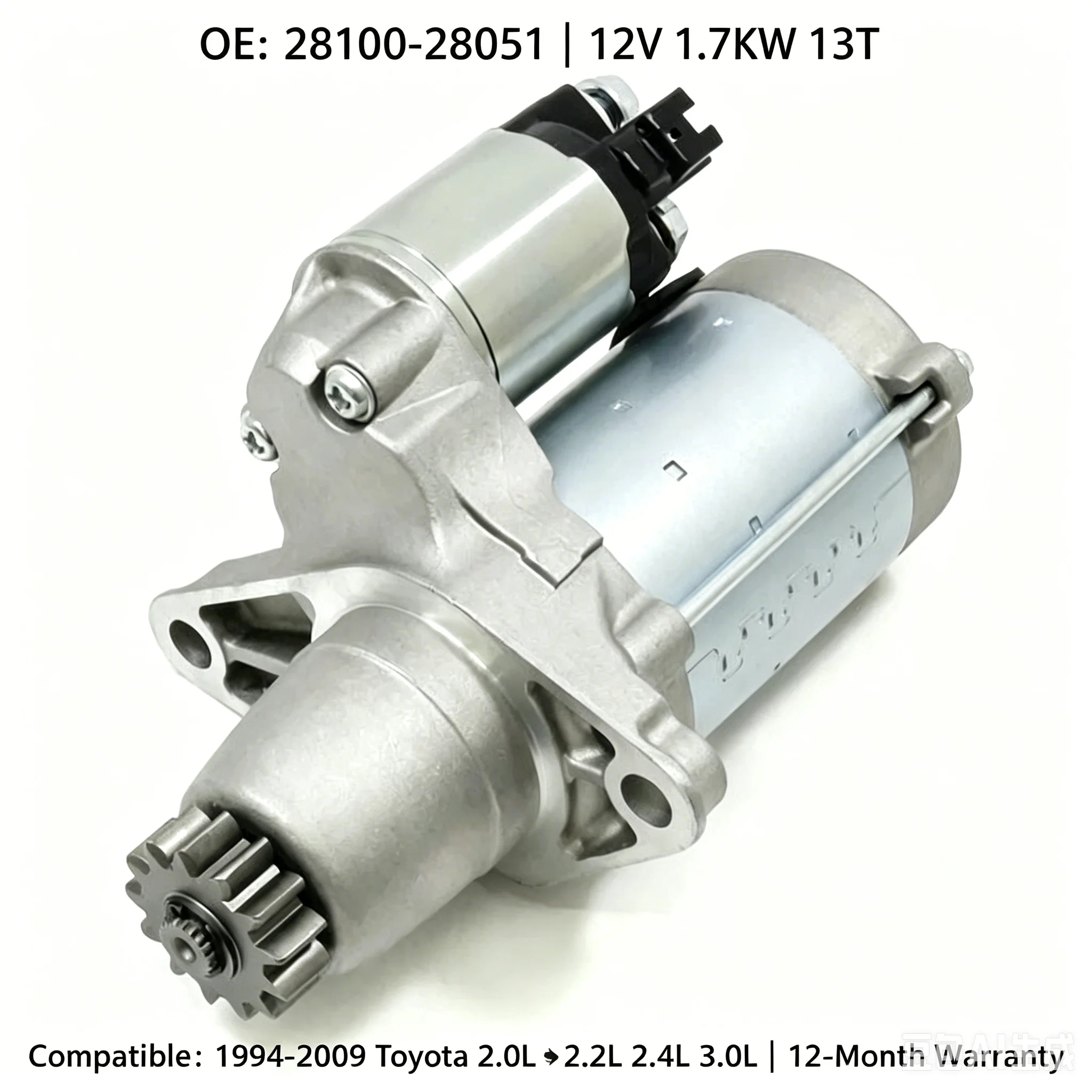 

OE#28100-28051 12V 1.7KW 13T CCW Starter Motor for Toyota Camry Highlander RAV4 Solara 2.4L Lexus ES300 3.0L