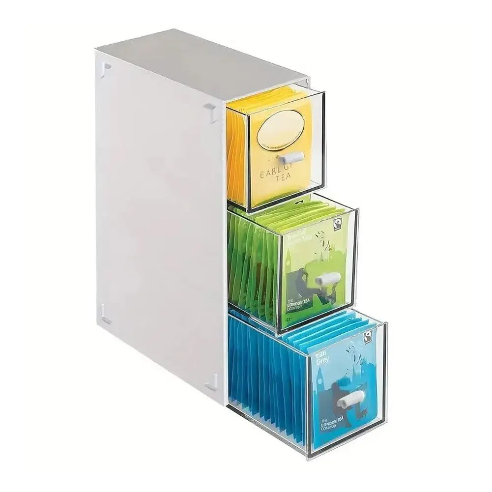 

1 Pack Dust Proof Drawer Storage Box Multi Layer Plastic Organizer for Tea Bag Coffee Capsule Back to School Essential