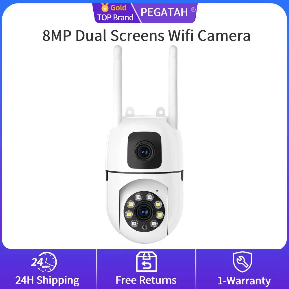 PEGATAH 8MP 2.4G واي فاي كاميرا PTZ في الهواء الطلق شاشة مزدوجة كشف الإنسان عدسة مزدوجة الذكية للرؤية الليلية الأمن حماية كاميرا IP #1