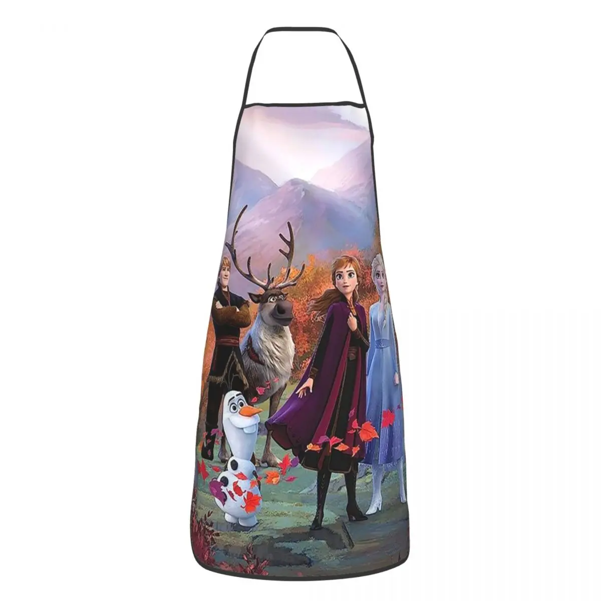 Custom Unisex Frozen Princess Bib Apron Adult Women Men Chef Tablier Cuisine for Cooking Kitchen Cartoon Baking