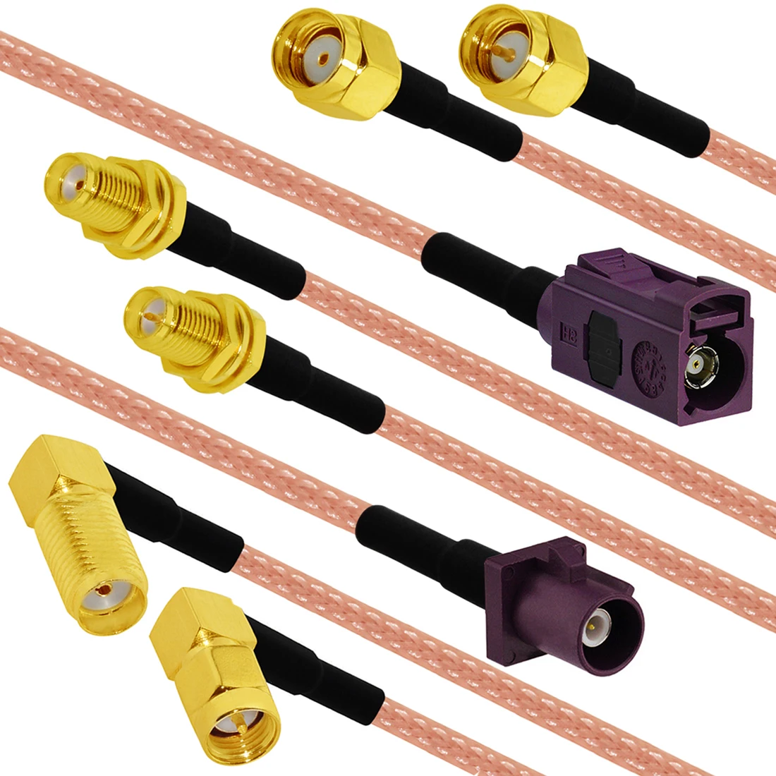 Fakra D Type Male Female Purple to SMA Plug Jack Pigtail Cable Adapter RG316 15cm Wholesale NEW for GPS