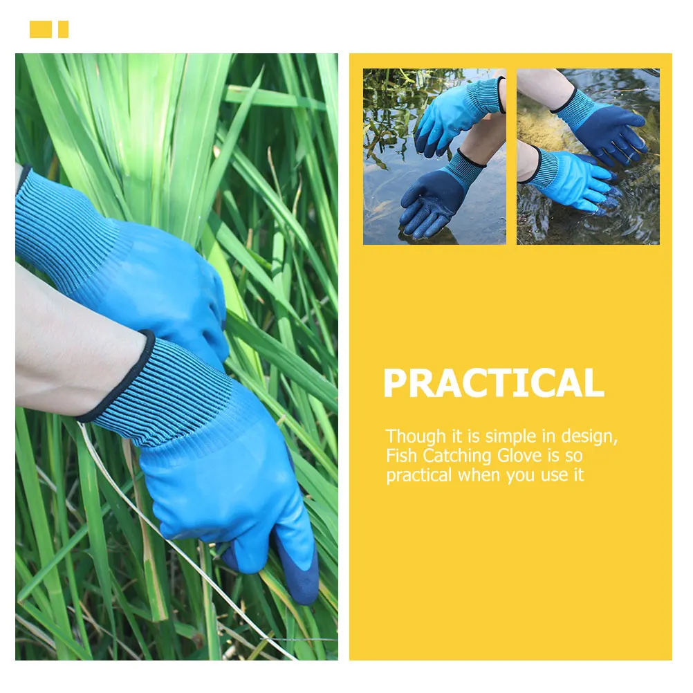 

1Pair Professional Fish Gloves Waterproof Non-Slip Design Lightweight Portable for Outdoor Fishing Gardening Planting Reusable