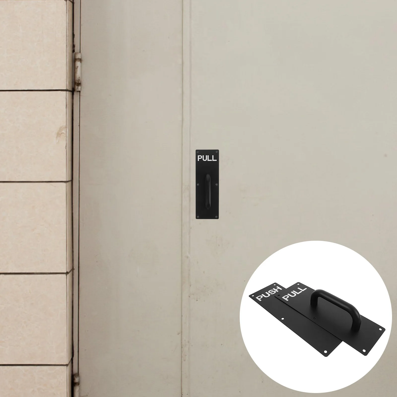 

2Pcs Door Pull Handle Stainless Steel Push Plate for Fire Door Installation Easy Operation in Commercial and Residential Spaces