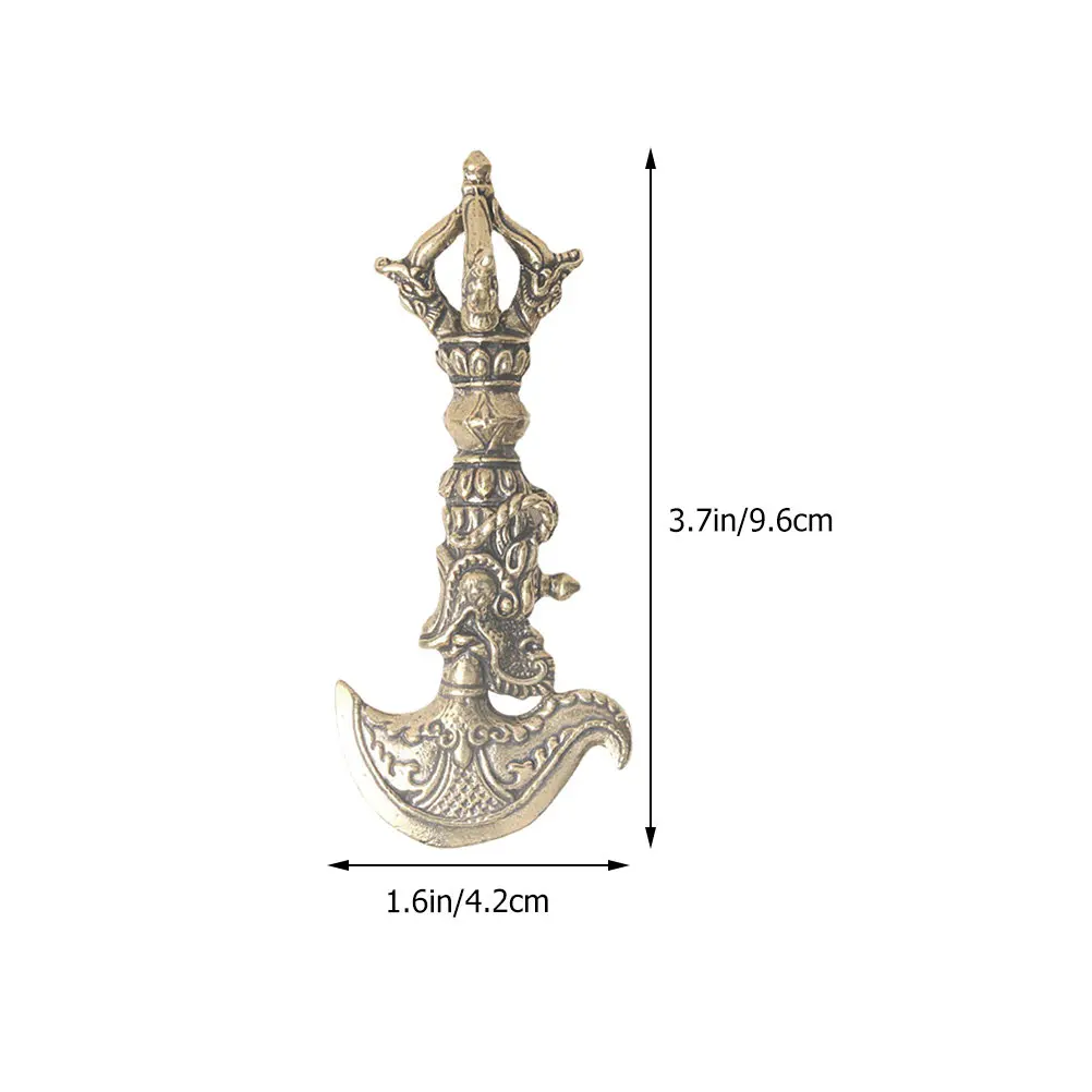Mini Vajra Pestle Brass Ornament Tibetan Buddhism Pestle Decor Desktop Art Piece Home Decoration Religious Brass Craft Creative - view 4