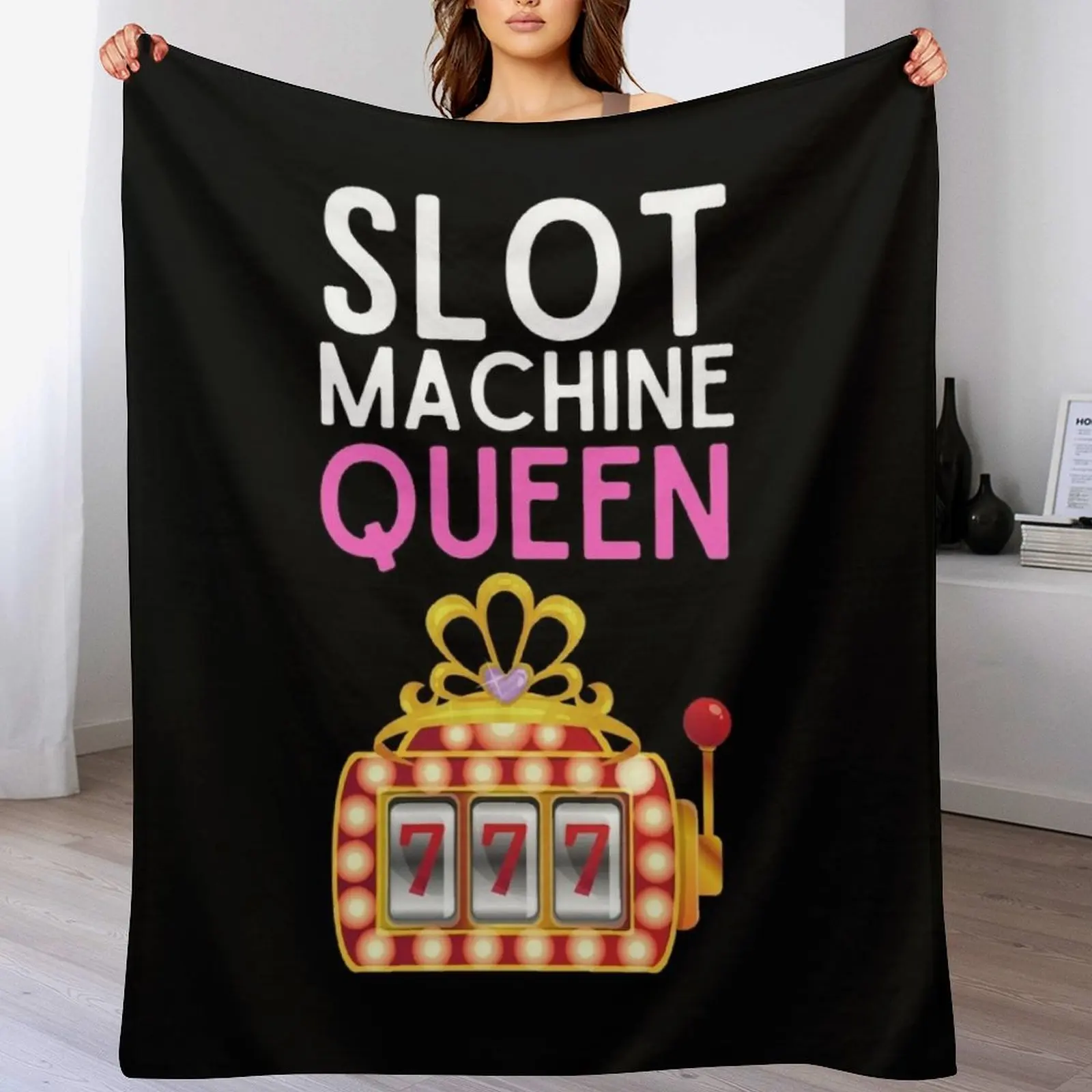 

Slot Machine Queen Funny Casino Design For Women Casino Lover Slot Machine Queen Throw Blanket Plaid on the sofa Blankets