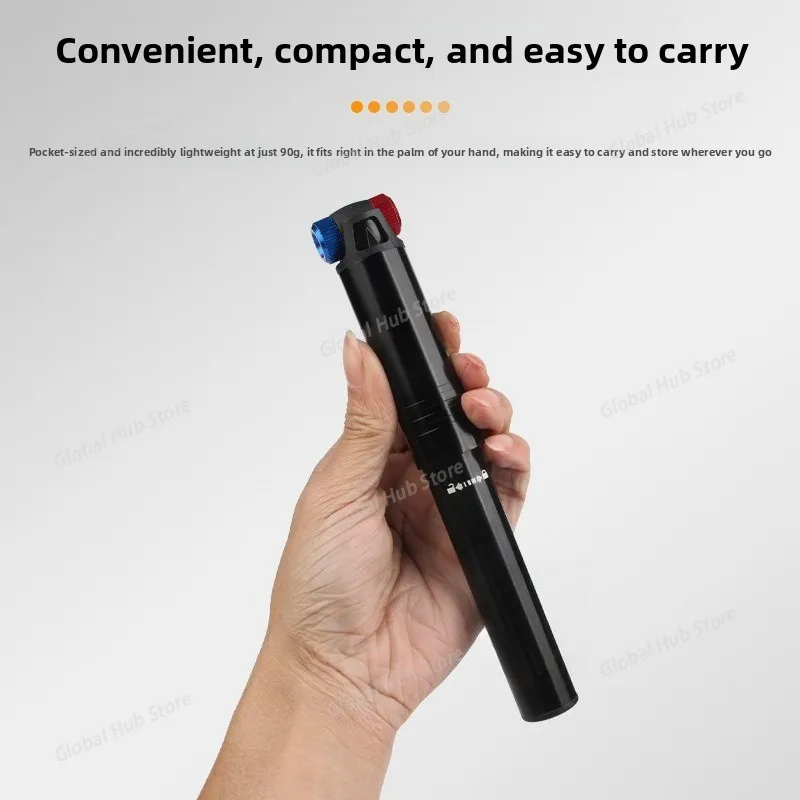 Bicycle Mini Air Pump, Portable American and French Nozzle Air Pump for Mountain Road Bikes, Hand-pushed Air Pump