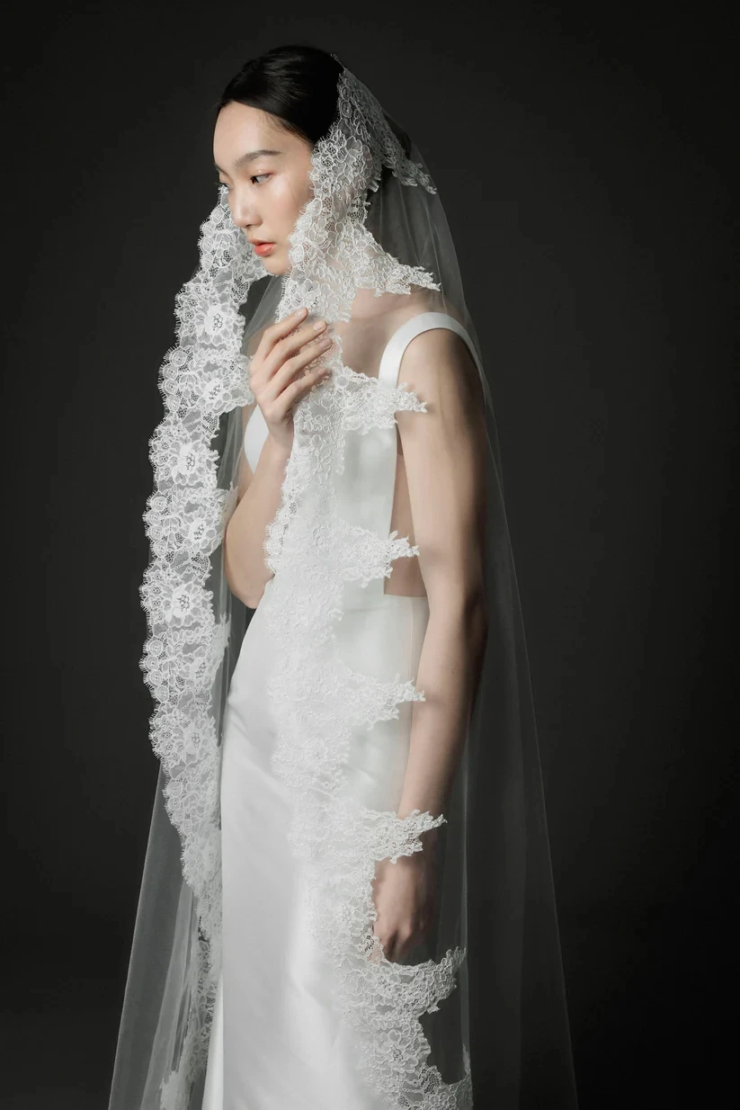

3m Cathedral Wedding Veils High Quality Lace One Layer Bride Veil Long Lace Bridal Veils Wedding Accessories