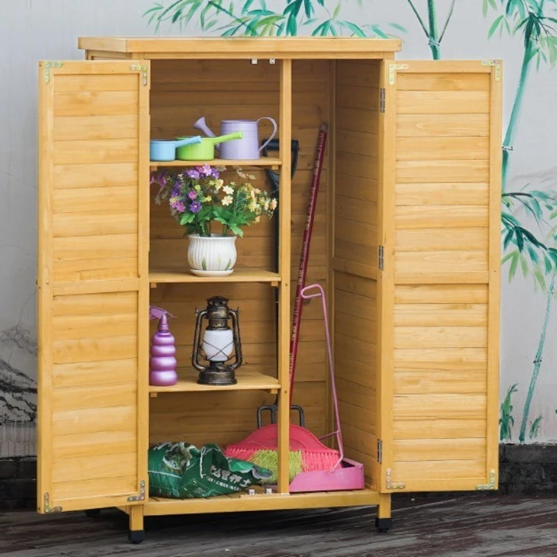 Outdoor tool room, locker, balcony flat top storage box
