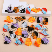 10/20Pcs Halloween Pop Keychain Ghost Pumpkin Anti Stress Fidget Toy for Kids Halloween Birthday Party Favors Pinata Filler Gift