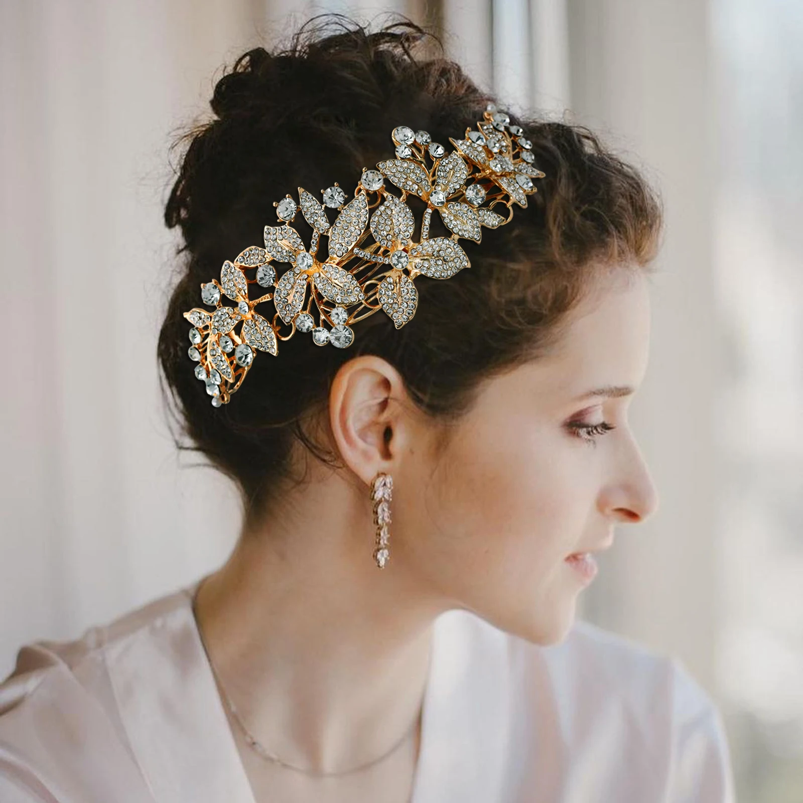 TRIXY HP301 Blume Headwear Hochzeit Stirnband für Braut Kristall Perlen Frauen Tiara Braut Kopfschmuck Haar Schmuck Zubehör