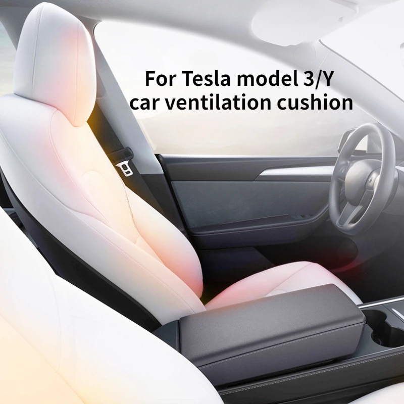 Car Seat Cover For Tesla Model 3/Y 2022 2023 Summer Cool Breathable Ventilated Cushion Massage with Fan Charging By Charger