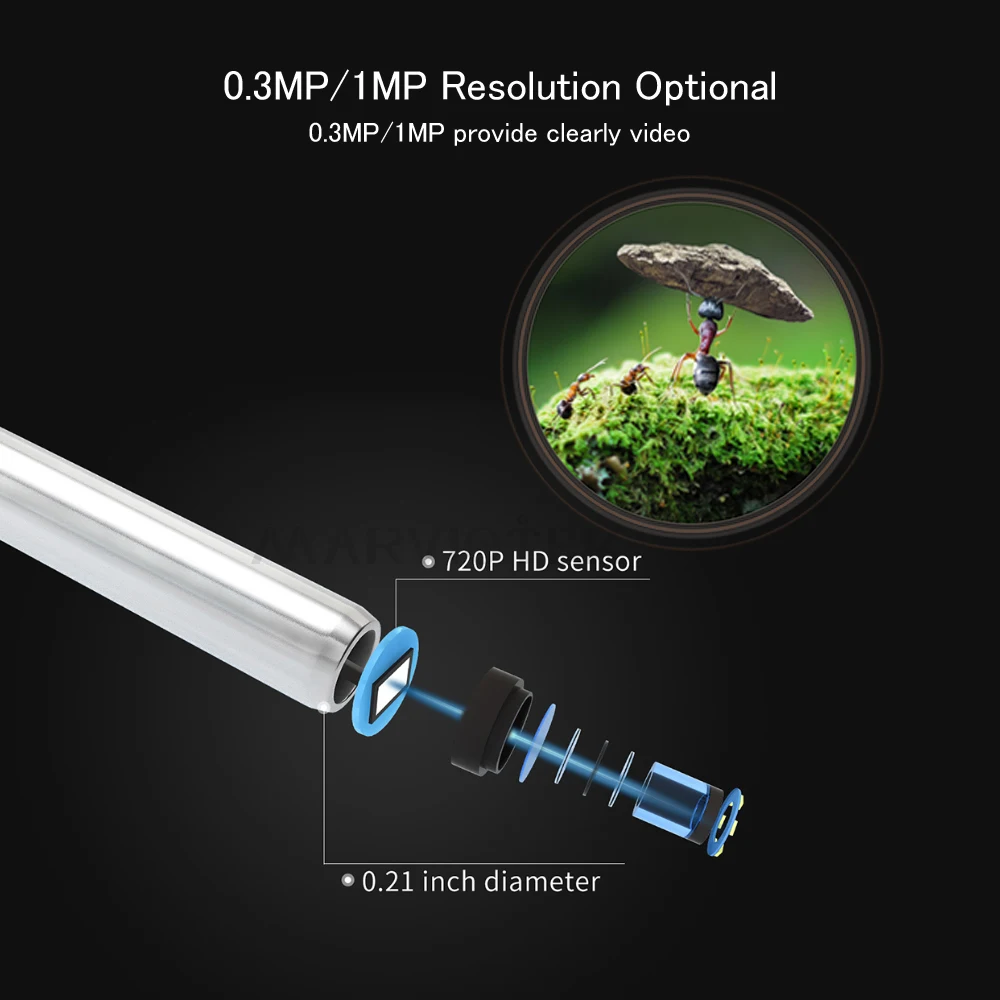 أداة تنظيف منظار الأذن البصرية عالية الدقة 3 في 1 مع كاميرا صغيرة متعددة الوظائف مقاس 5.5 مم لفحص منظار الأذن للكمبيوتر الشخصي الذي يعمل بنظام أندرويد #6