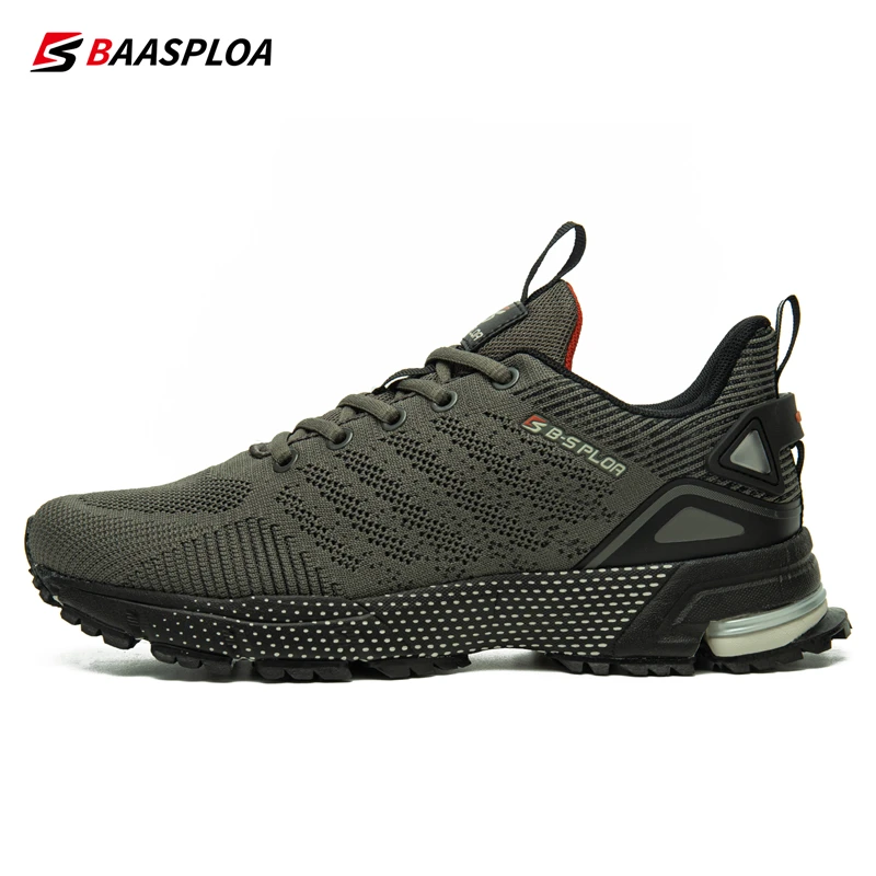 Baasploa Men Running Shoes Lightweight Sport Shoes for Men Mesh Breathable Casual Sneakers Non-Slip Outdoor New Arrival