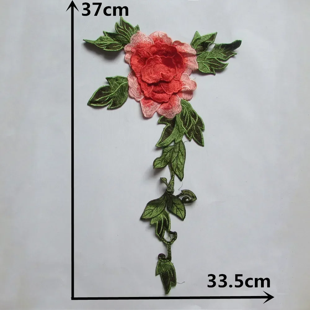 High Quality Embroidery Rose Flower Lace Lace Fabric DIY Garment Decoration Craft Supplies Sewing Wedding Applique Accessories