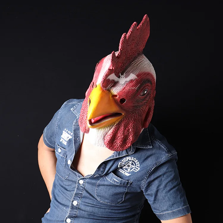 Rooster Animal Mask Headgear Halloween Party Cosplay Funny Prank Prop for Wedding Stage Gathering 3